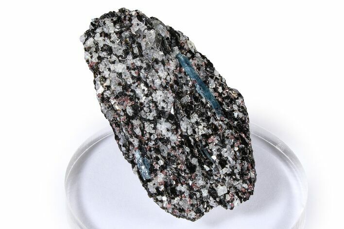 Fluorescent Kyanite & Garnet in Biotite-Quartz Schist - Russia #380655